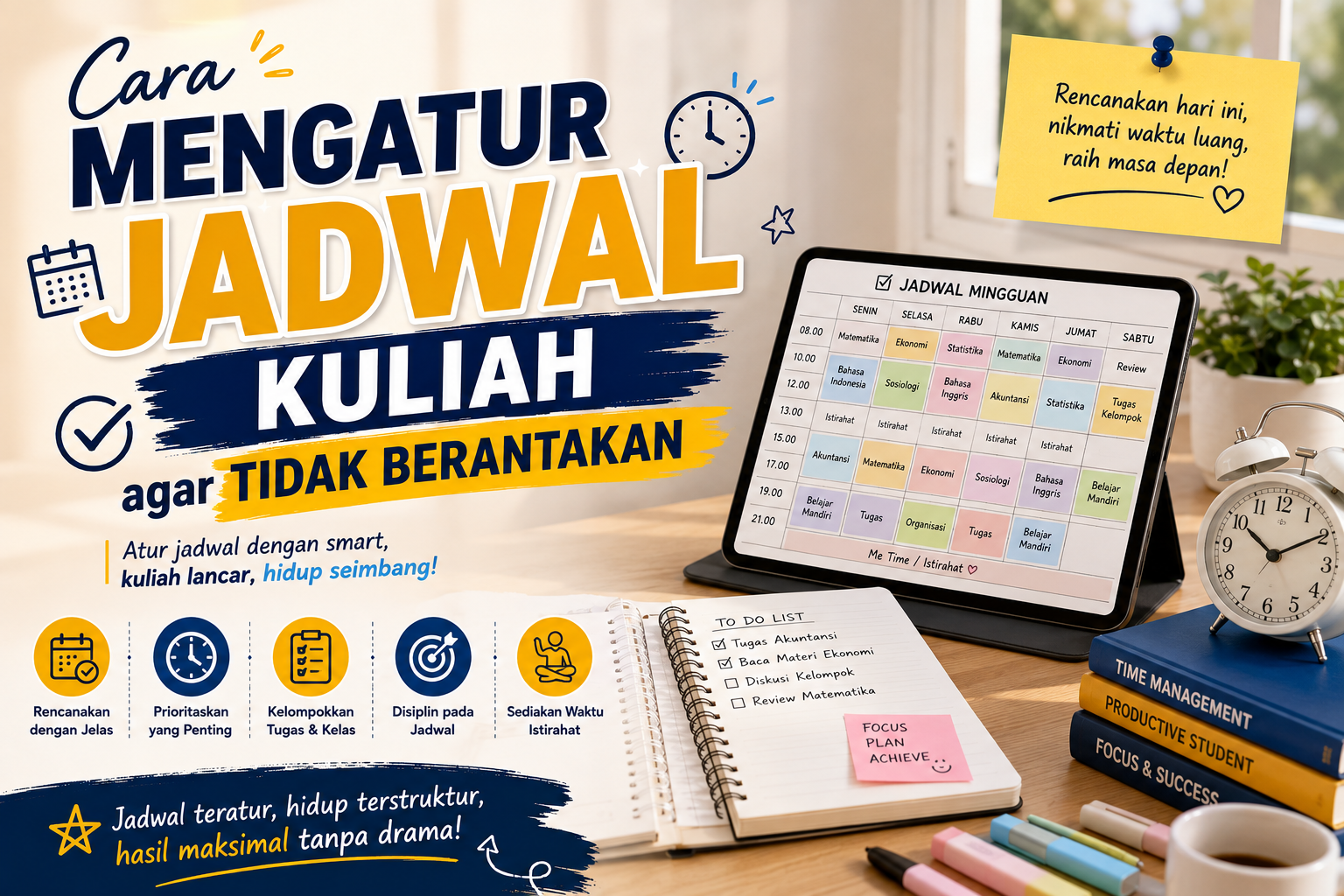 Cara Mengatur Jadwal Kuliah agar Tidak Berantakan