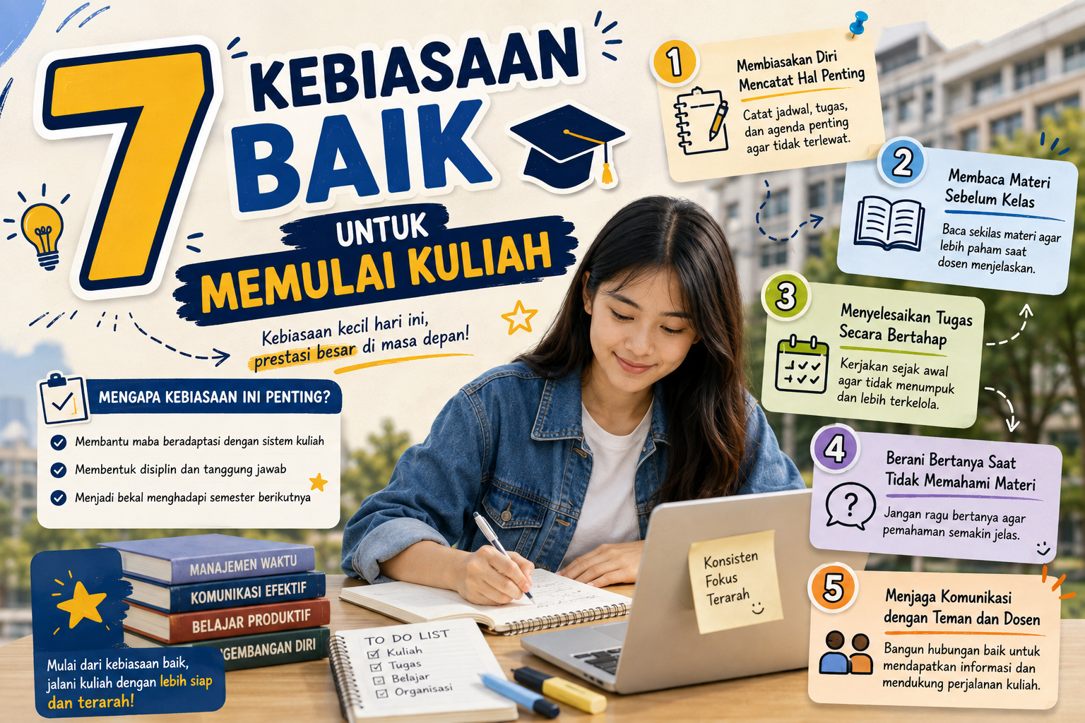 7 Kebiasaan Baik untuk Memulai Kuliah