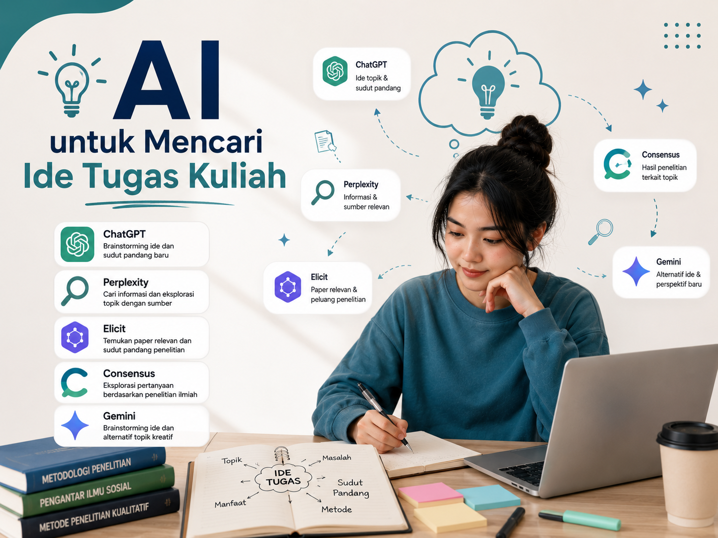 Tools AI untuk Mencari Ide Tugas Kuliah