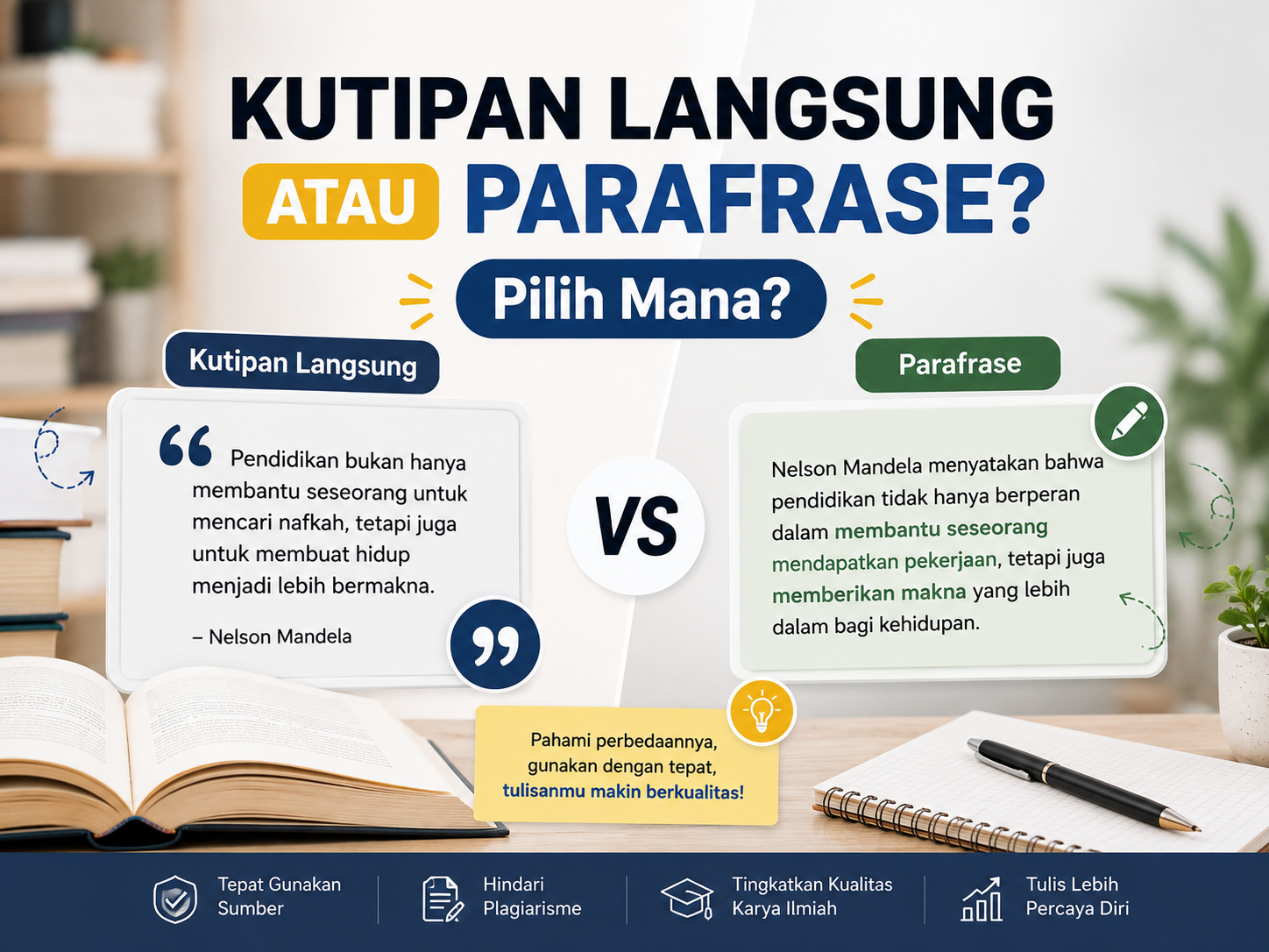 Kutipan Langsung atau Parafrase? Pilih Mana?